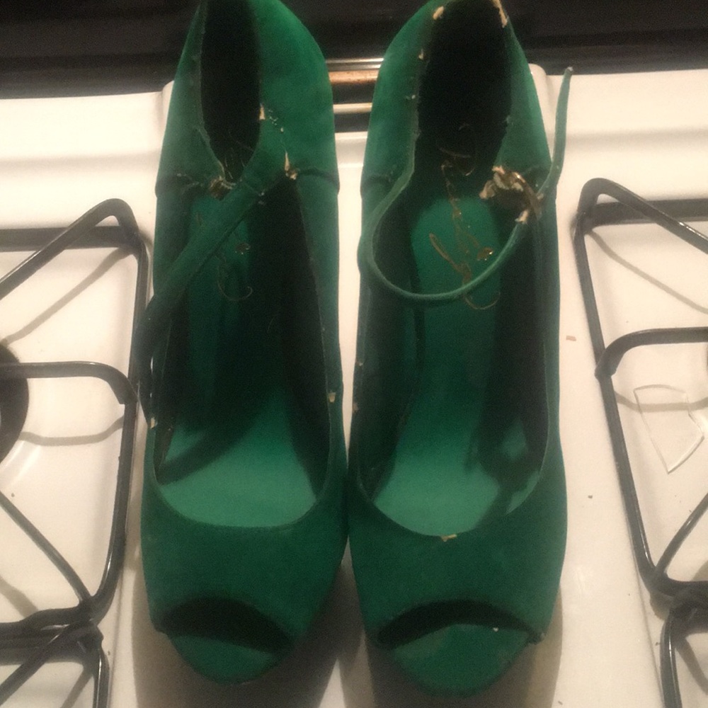 Hunter Green Platform Heels